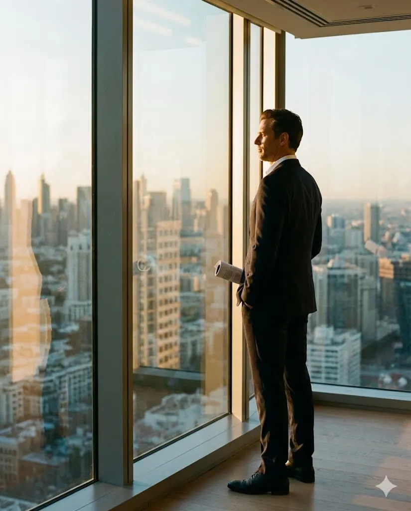 Entrepreneur regardant vers l'avenir